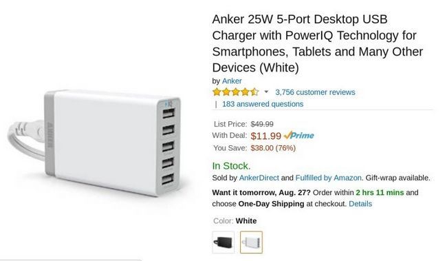 Fotografía - [Offre Alerte] 25W 5-Port USB Station de recharge de Anker est tombé à seulement 12 $ sur Amazon
